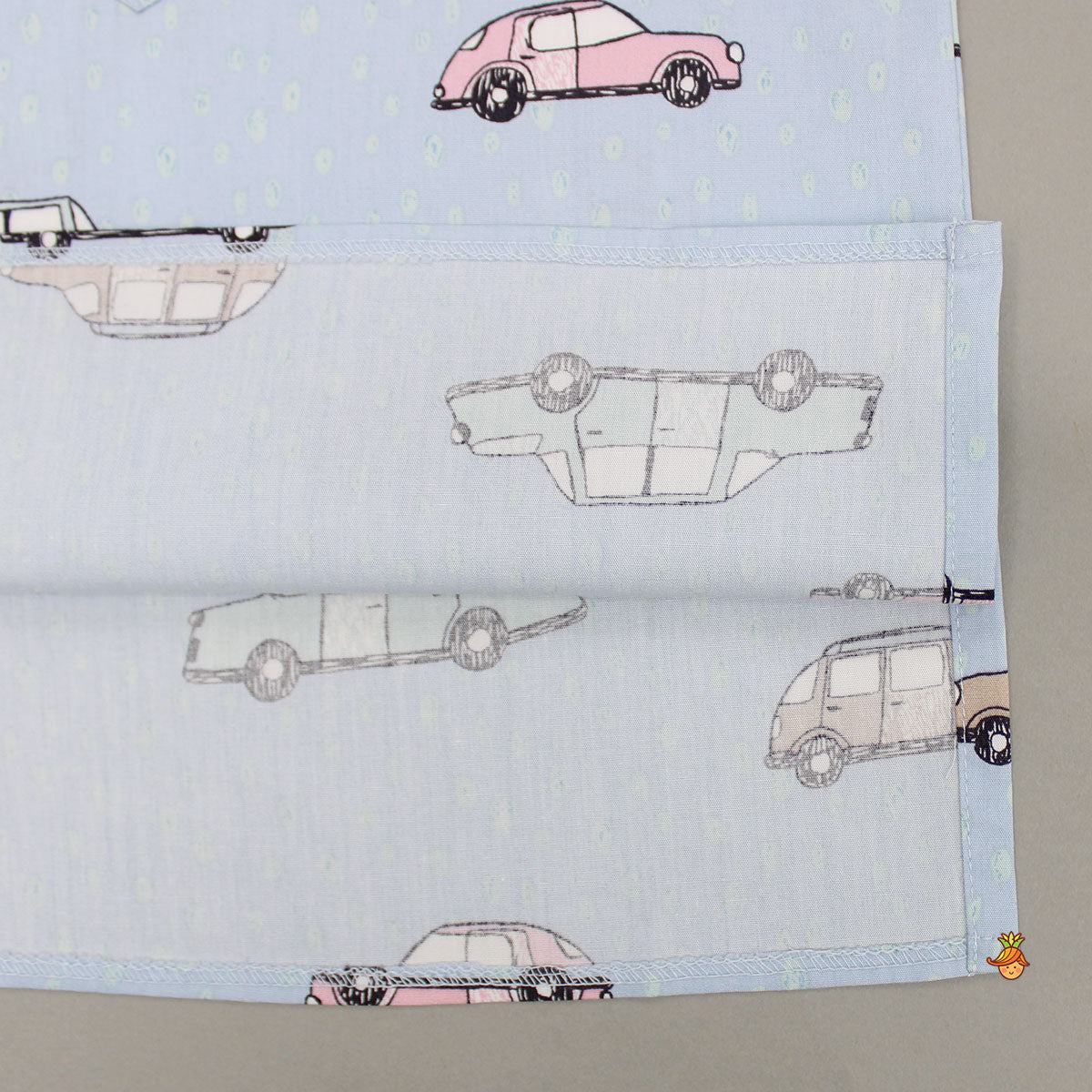 Car Printed Light Grey Sleepwear