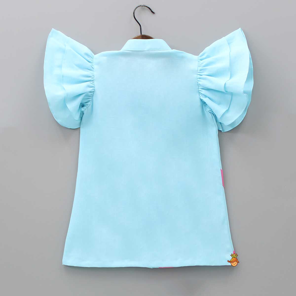 Stunning Shirt Style Sky Blue Dress