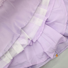 Pre Order: V Neck Sleeveless Lavender Top And Ruffle Frilly Lehenga
