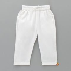 Pre Order: Cotton Lurex Striped White Kurta And Pyjama