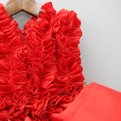 Pre Order: Red Frills Enhanced Layered Dress