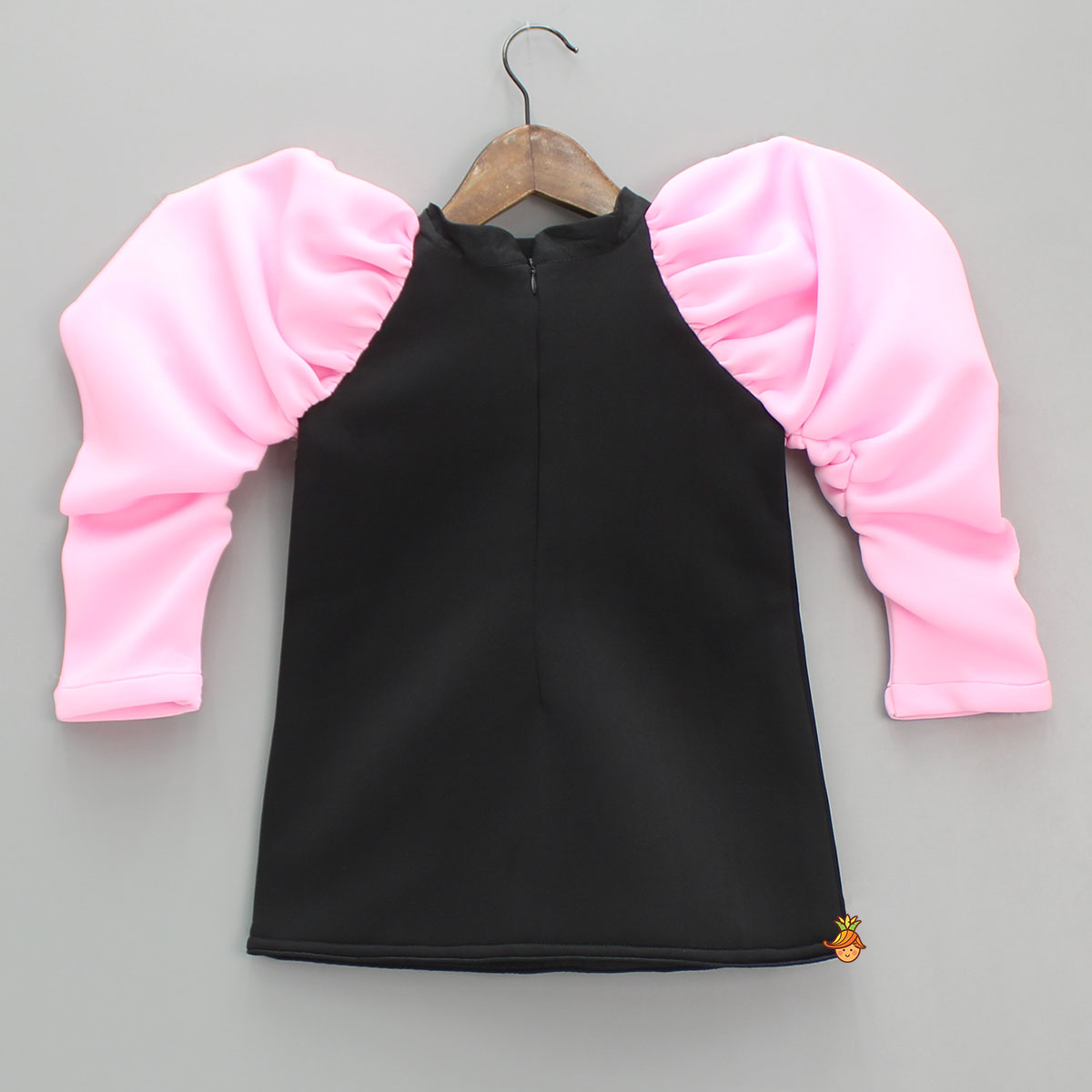 Neoprene Black And Pink Stylish Sleeves Dress