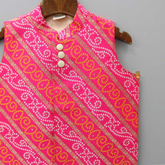 Pre Order: Thread Embroidered Silk Hot Pink Jacket