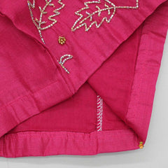 Pre Order: Charming Floral Cut Dana Embroidered Rani Pink Top And Multi Layered Ruffle Lehenga