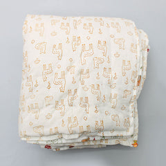 Deer Printed Off White Quilt