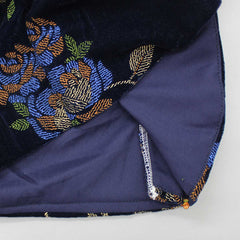 Pre Order: V Neck Gorgeous Navy Blue Floral Top And Lehenga