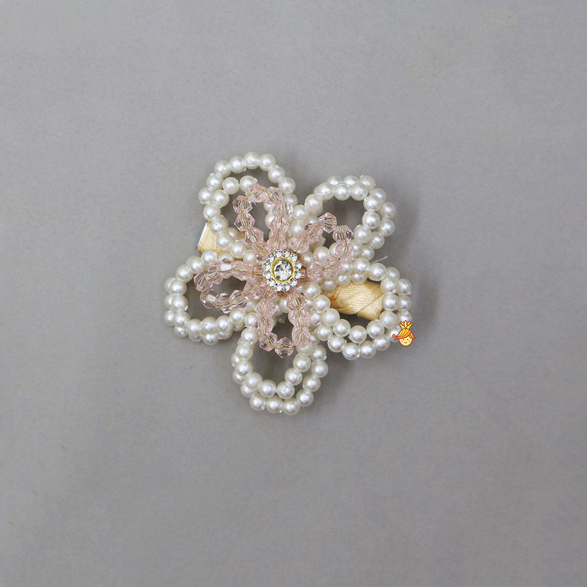 Handmade Pearly Flower Off White Hair Clip - Set Of 2