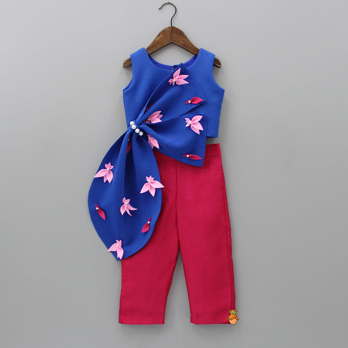 Oversized Bowie Royal Blue Stylish Top And Fuchsia Pink Pant