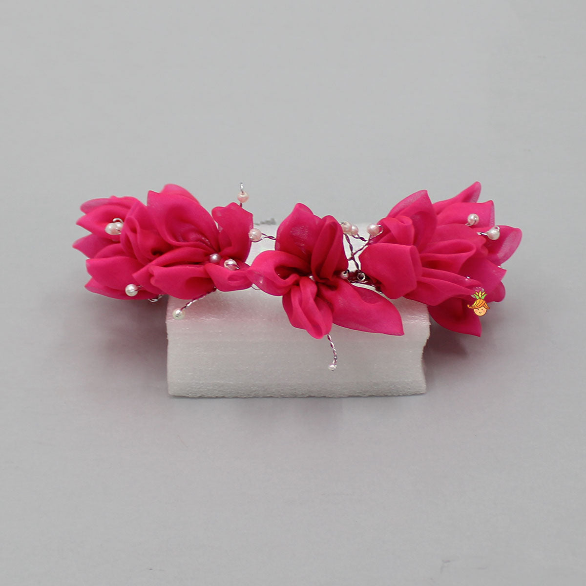 Flowers Embellished Hot Pink Hair Band