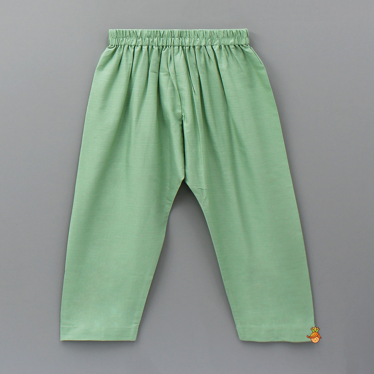 Green Kurta With Cotton Silk Embroidered Jacket And Pyjama