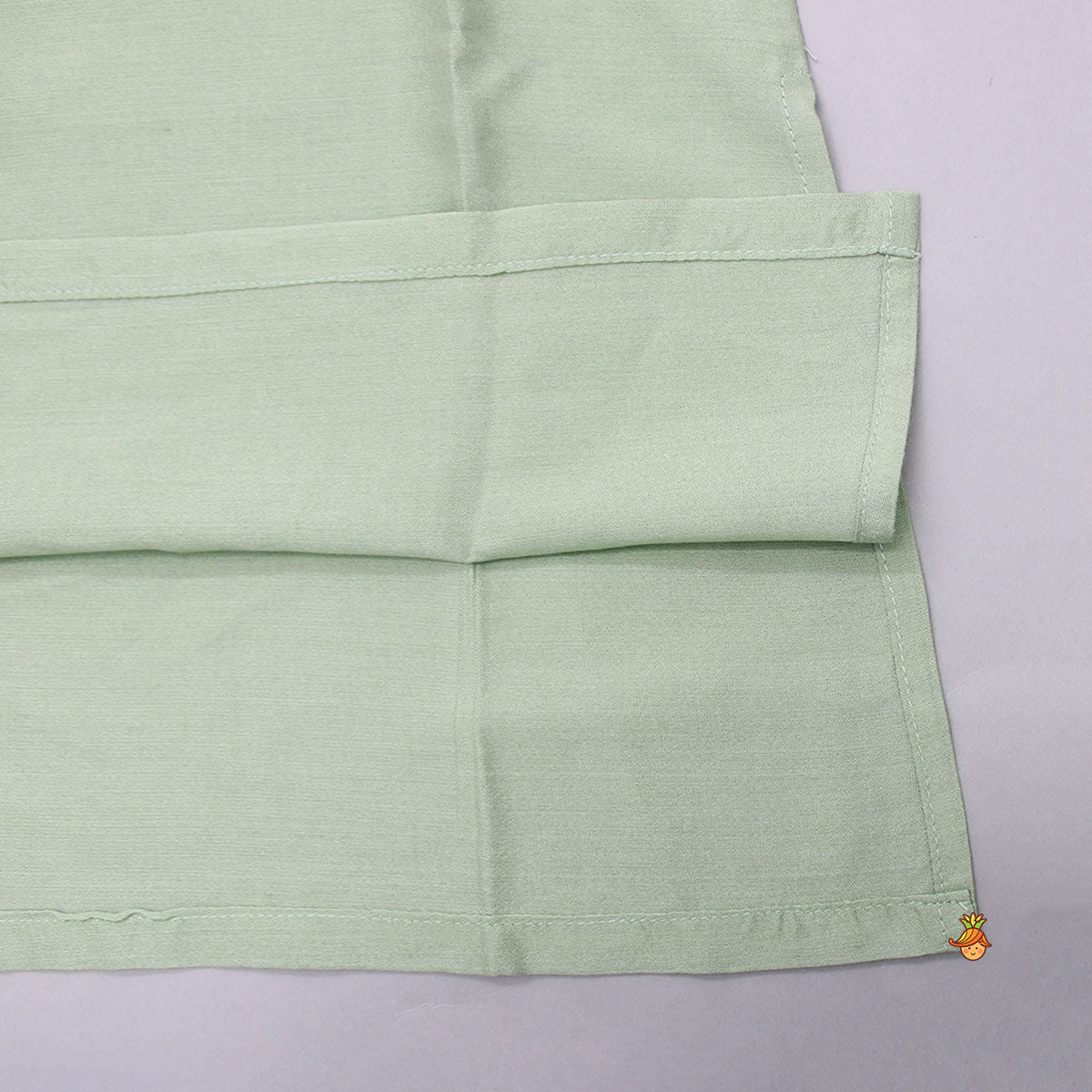Sage Green Kurta With Cotton Silk Embroidered Jacket And Pyjama