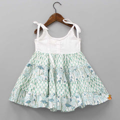 Pre Order: Beads Hand Embroidered Yoke Tie Up Straps Dress