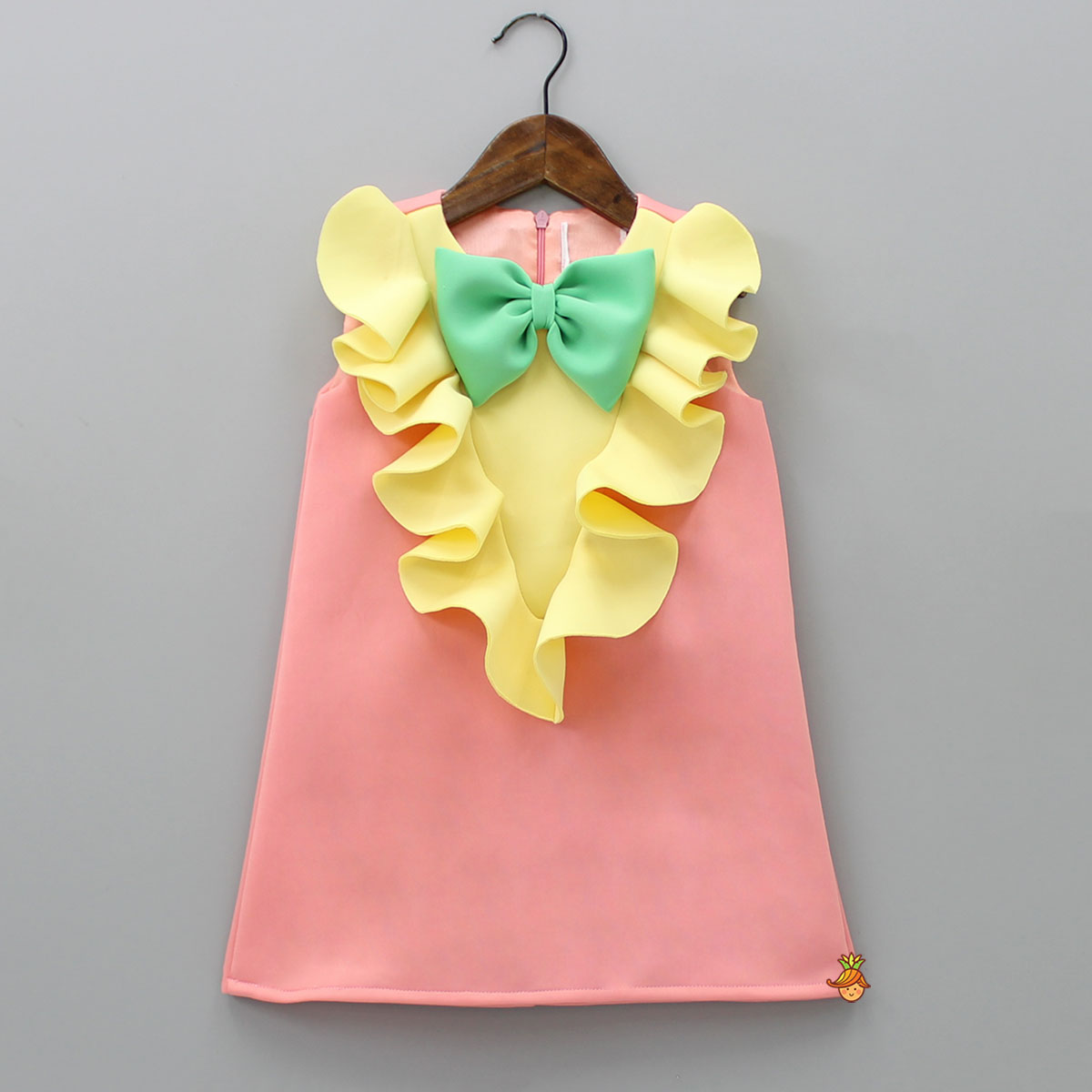 Pre Order: Neoprene Peach Ruffle Dress