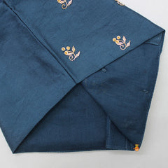 Pre Order: Zardozi Work Blue Top And Printed Lehenga