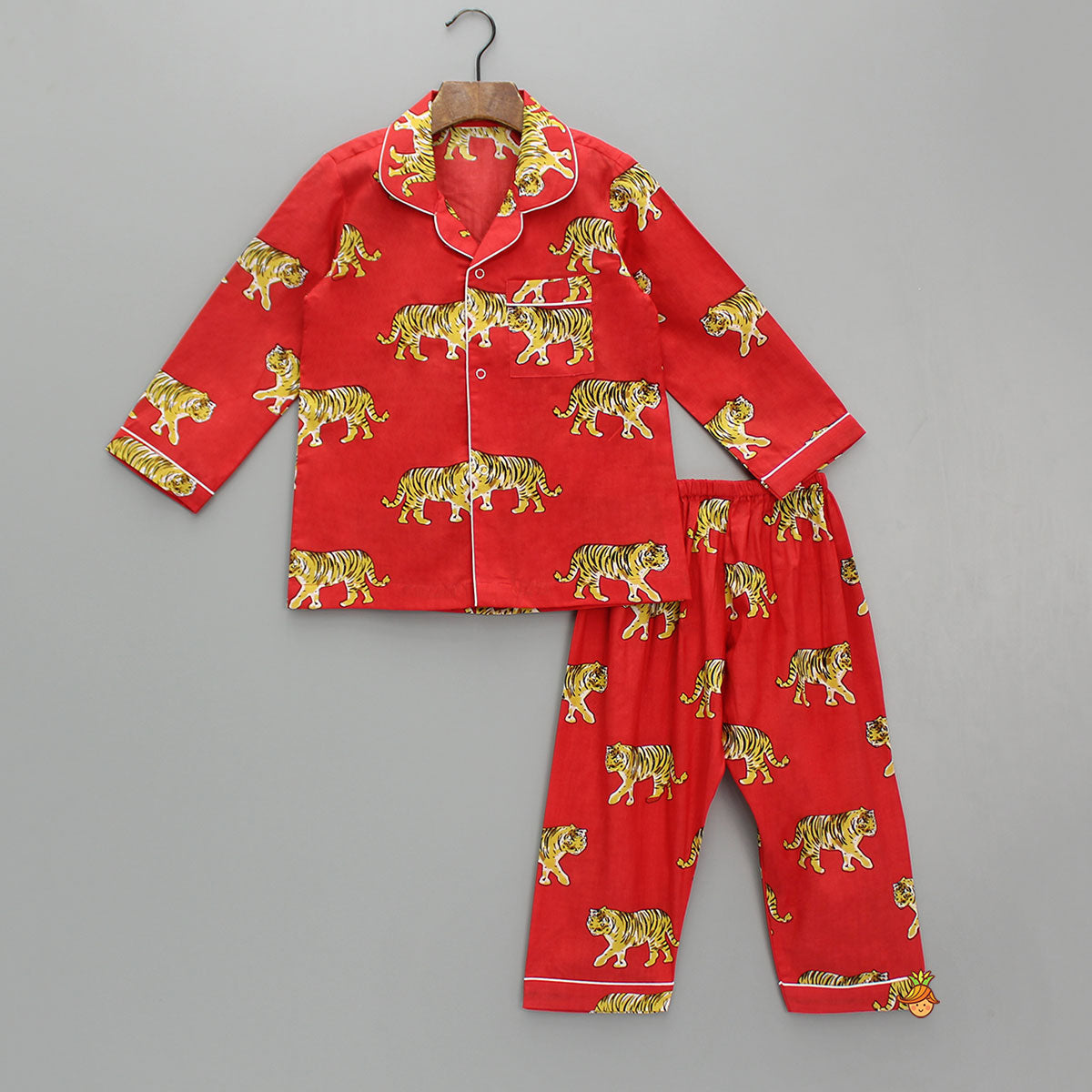 Tiger Printed Red Sleepwear