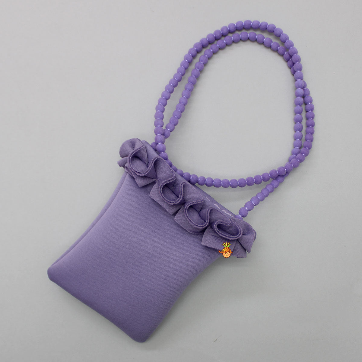 Elegant Lavender Ruffle Dress With Matching Sling Bag