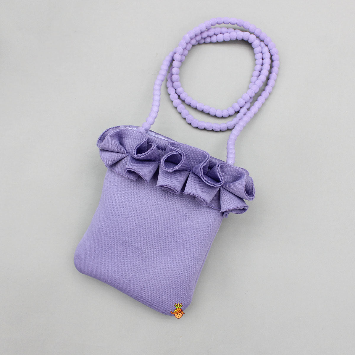 Elegant Lavender Ruffle Dress With Matching Sling Bag