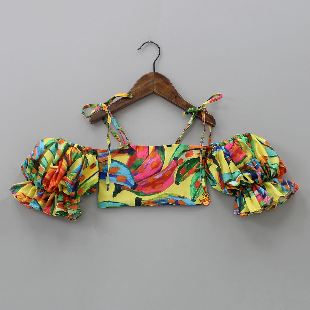 Multicolour Smocked Back Top With Elasticated Skirt And Head Band