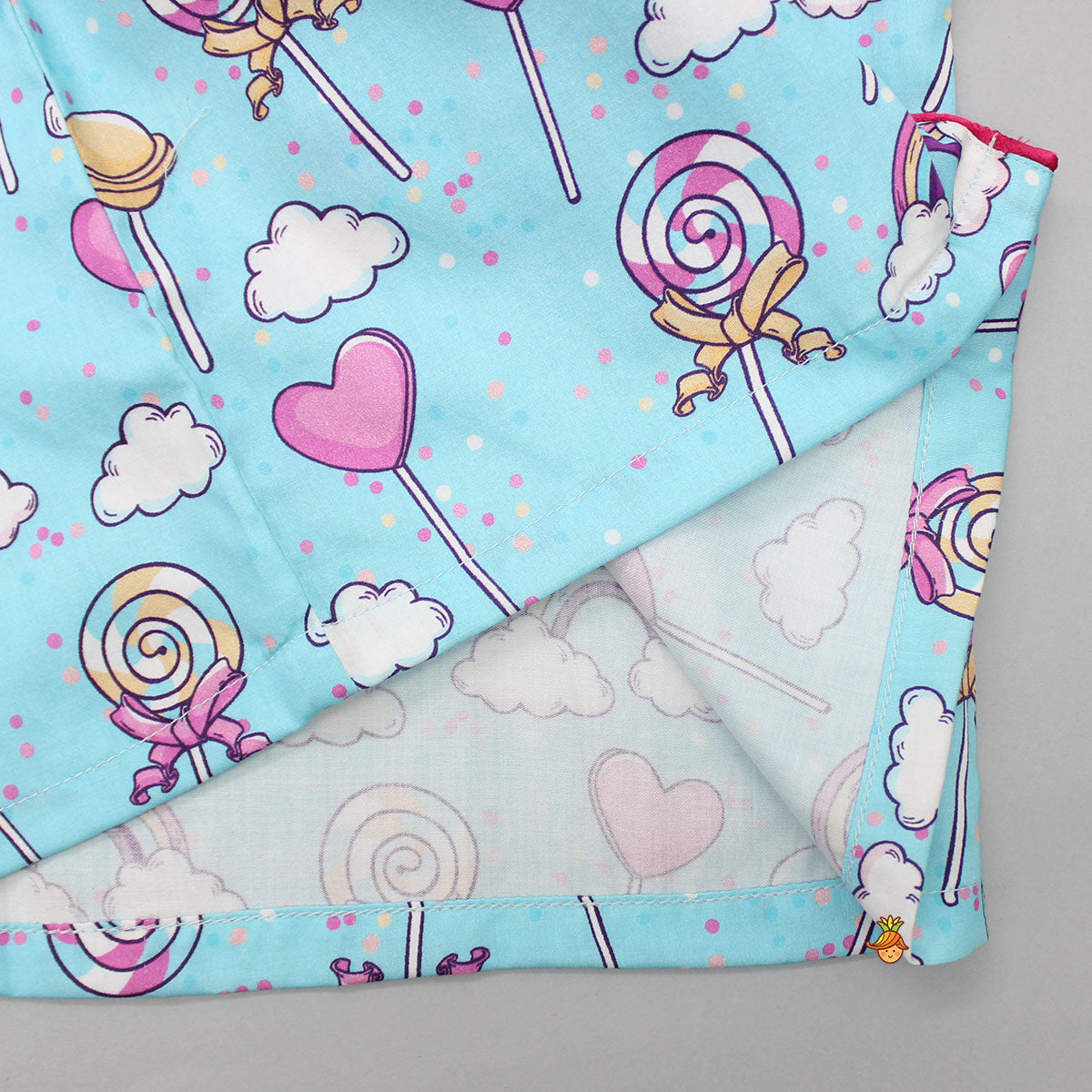 Pre Order: Candy Printed Pure Cotton Blue Sleepwear