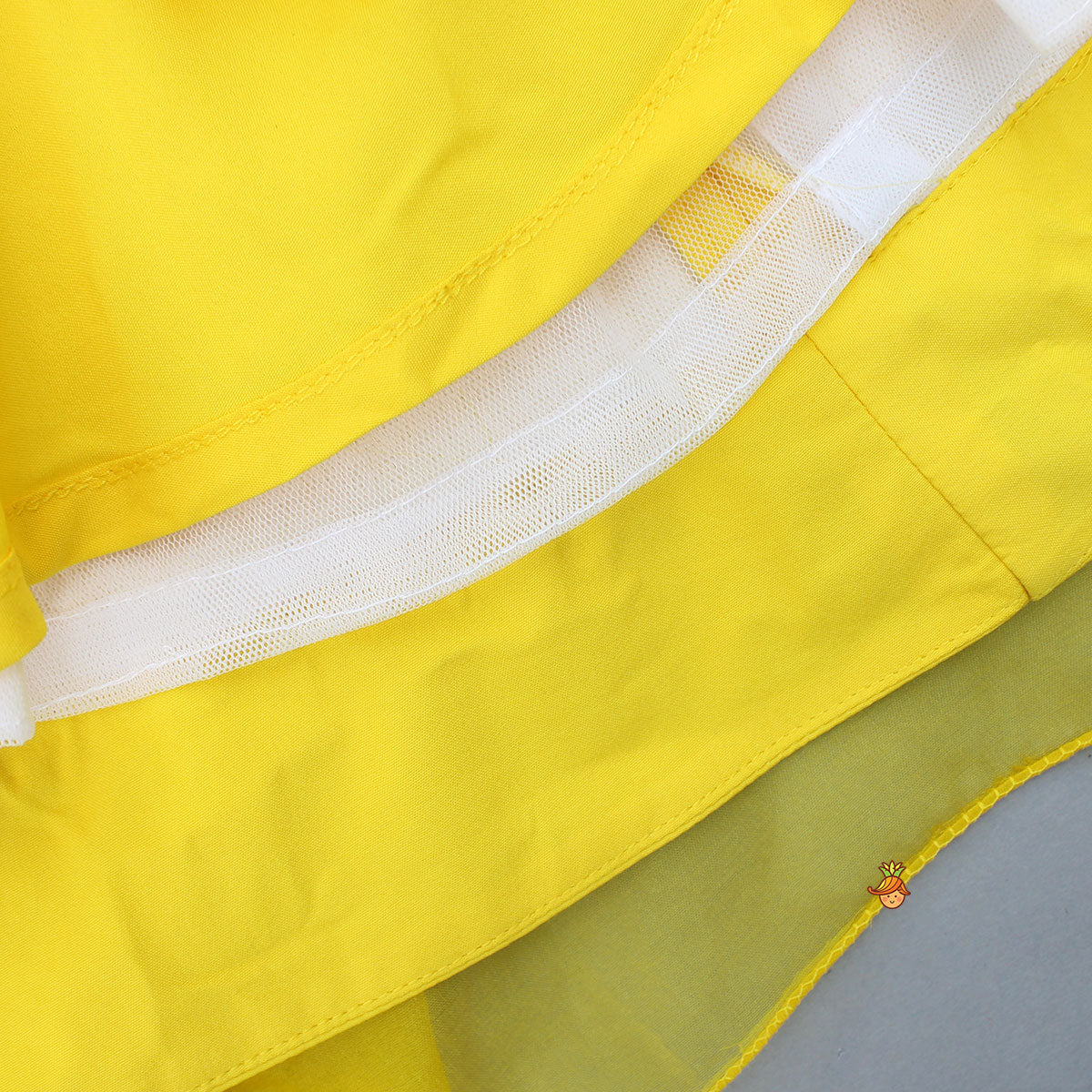 Spaghetti Straps Sleeveless Organza Yellow Dress