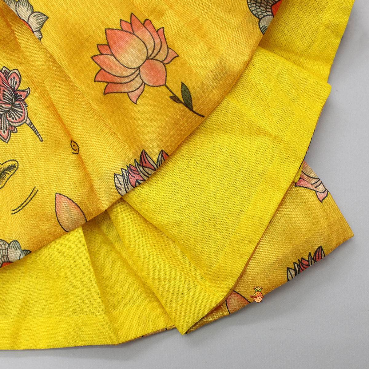 Flowers Printed Angarkha Kurta With Dhoti And Mukut