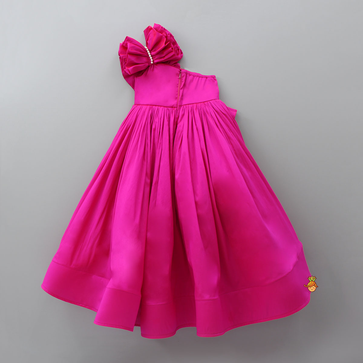 High Low Ruffles Enhanced Pink Gown