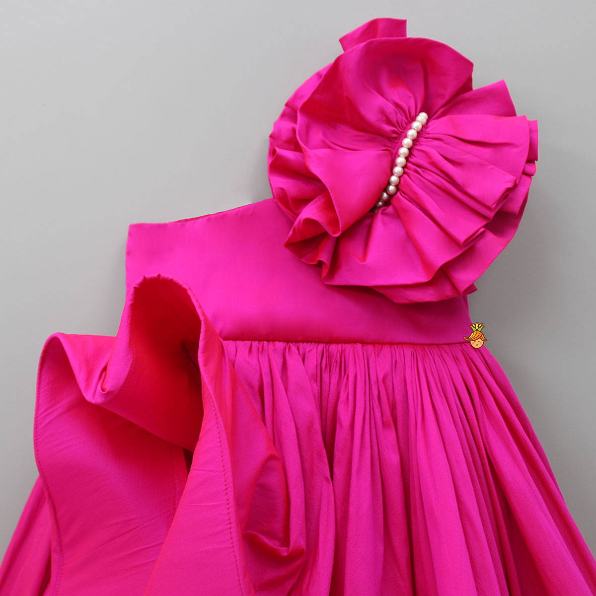 High Low Ruffles Enhanced Pink Gown