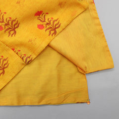 Elegant Red Kurta With Floral Printed Pocket Square Jacket And Dhoti