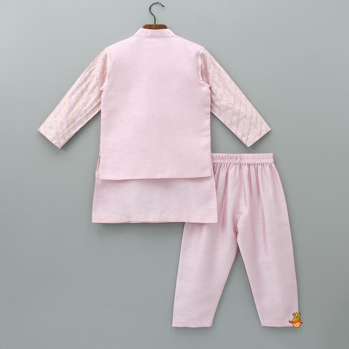 Exquisite Kurta With Gota Lace Detailed Jacket And Pyjama
