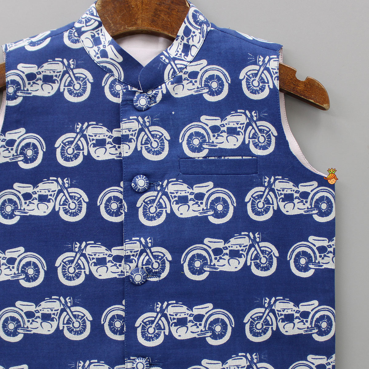 Bike Printed Blue Jacket