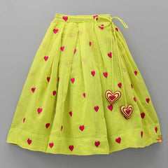 Pre Order: Hearts Embroidered Top And Lehenga