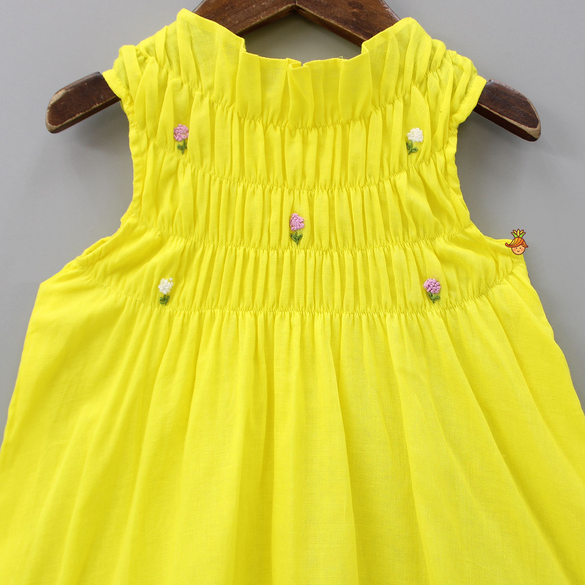 Halter Neck Embroidered Yellow Dress