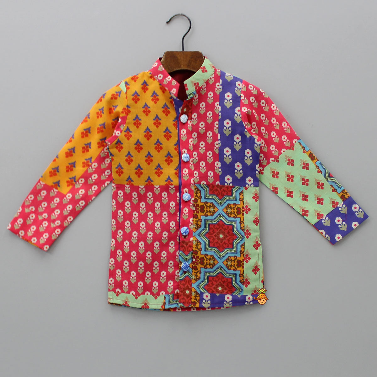 Ethnic Multicolour Printed Kurta With Pyjama