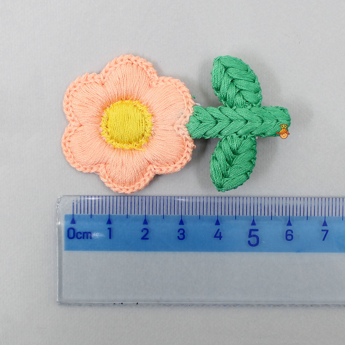 Cute Thread Embroidered Peach Flower Hair Clips