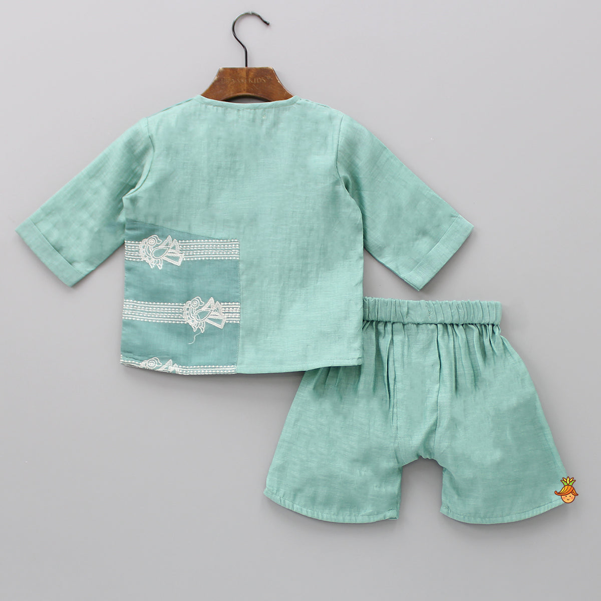 Thread Embroidered Motifs Top And Shorts