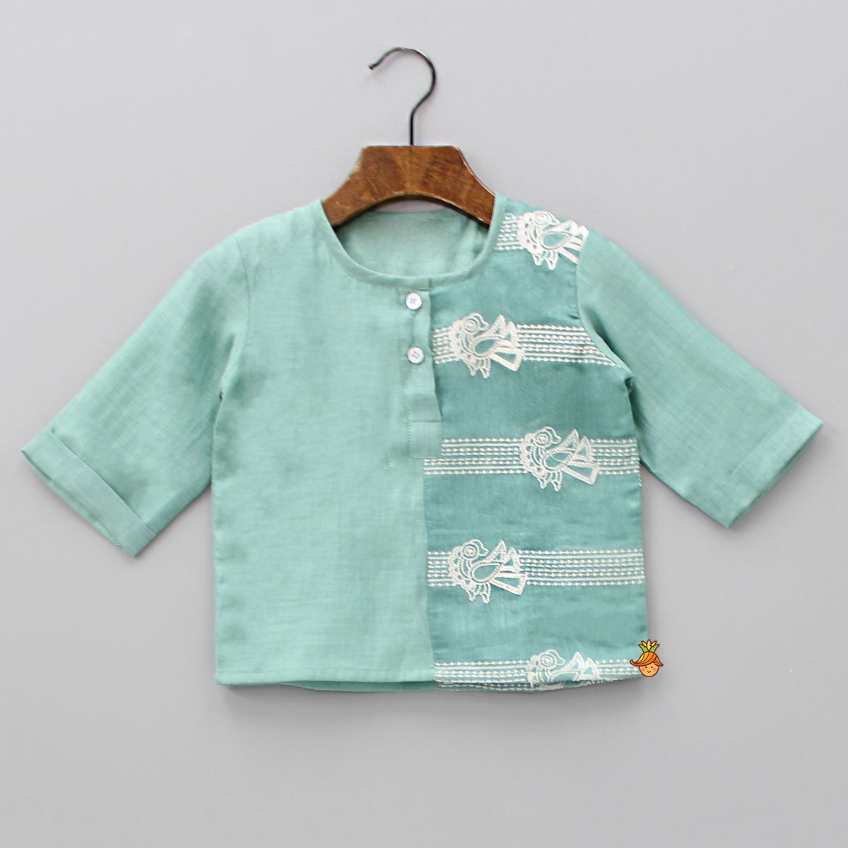 Thread Embroidered Motifs Top And Shorts