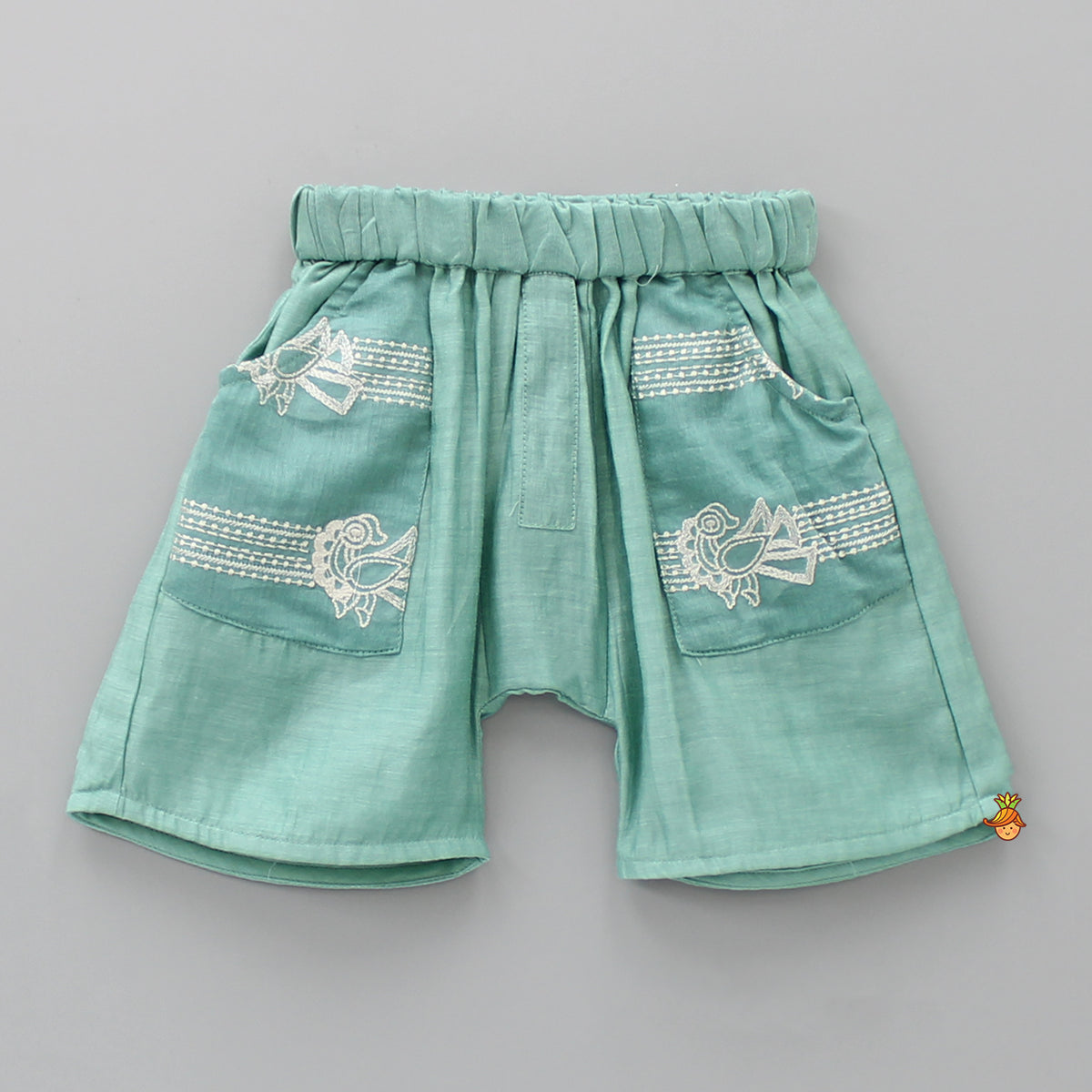 Thread Embroidered Motifs Top And Shorts