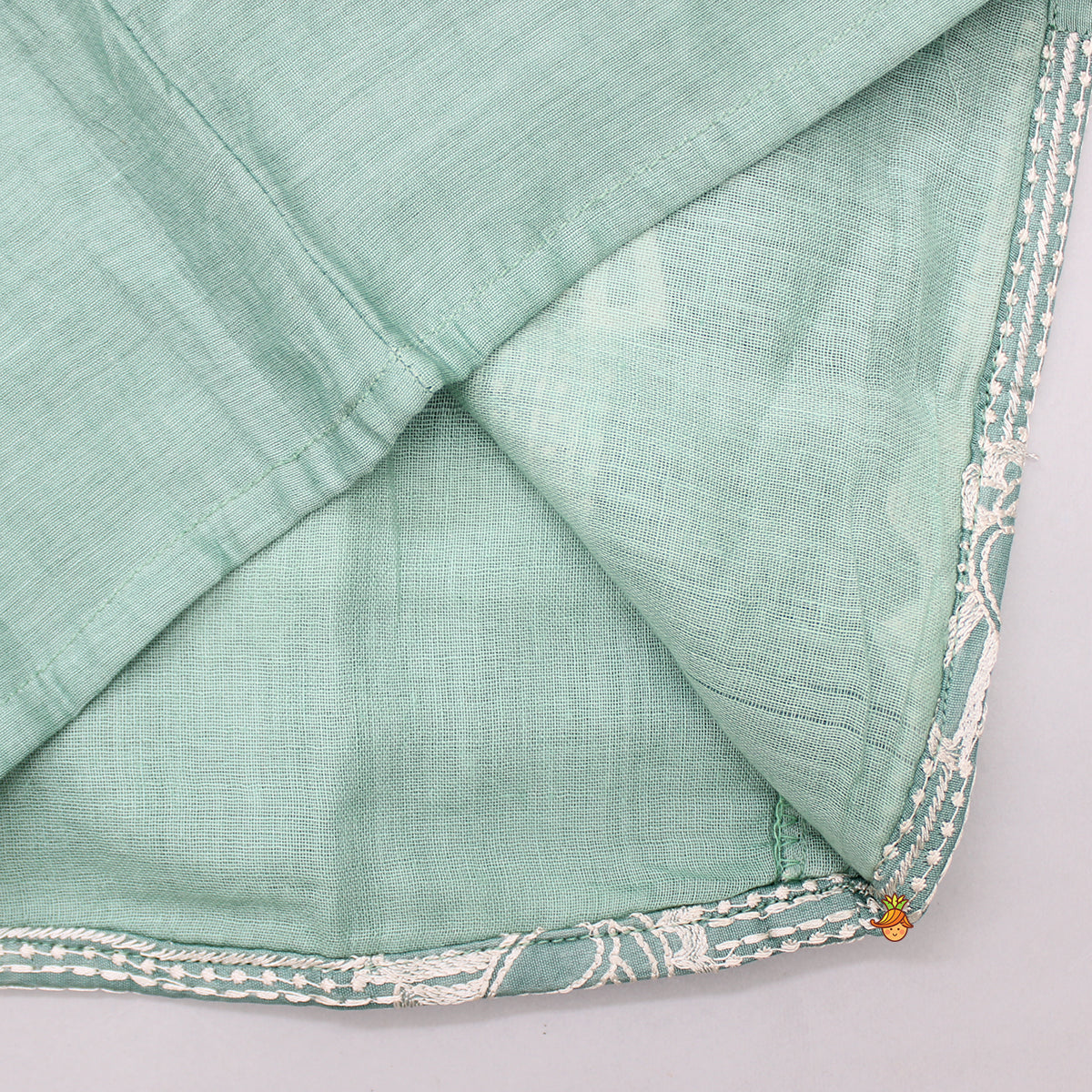 Thread Embroidered Motifs Top And Shorts
