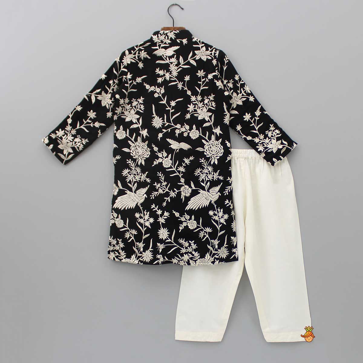 Stunning Embroidered Georgette Black Kurta With Pyjama