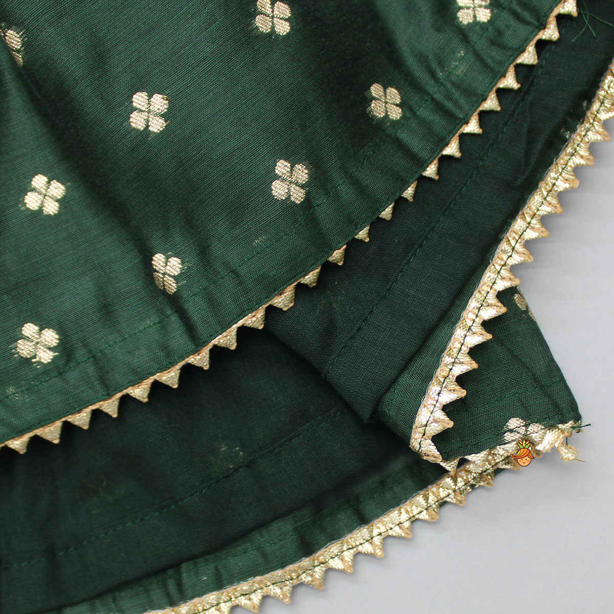 Pre Order: Embroidered Sleeveless Green Peplum Top And Lehenga