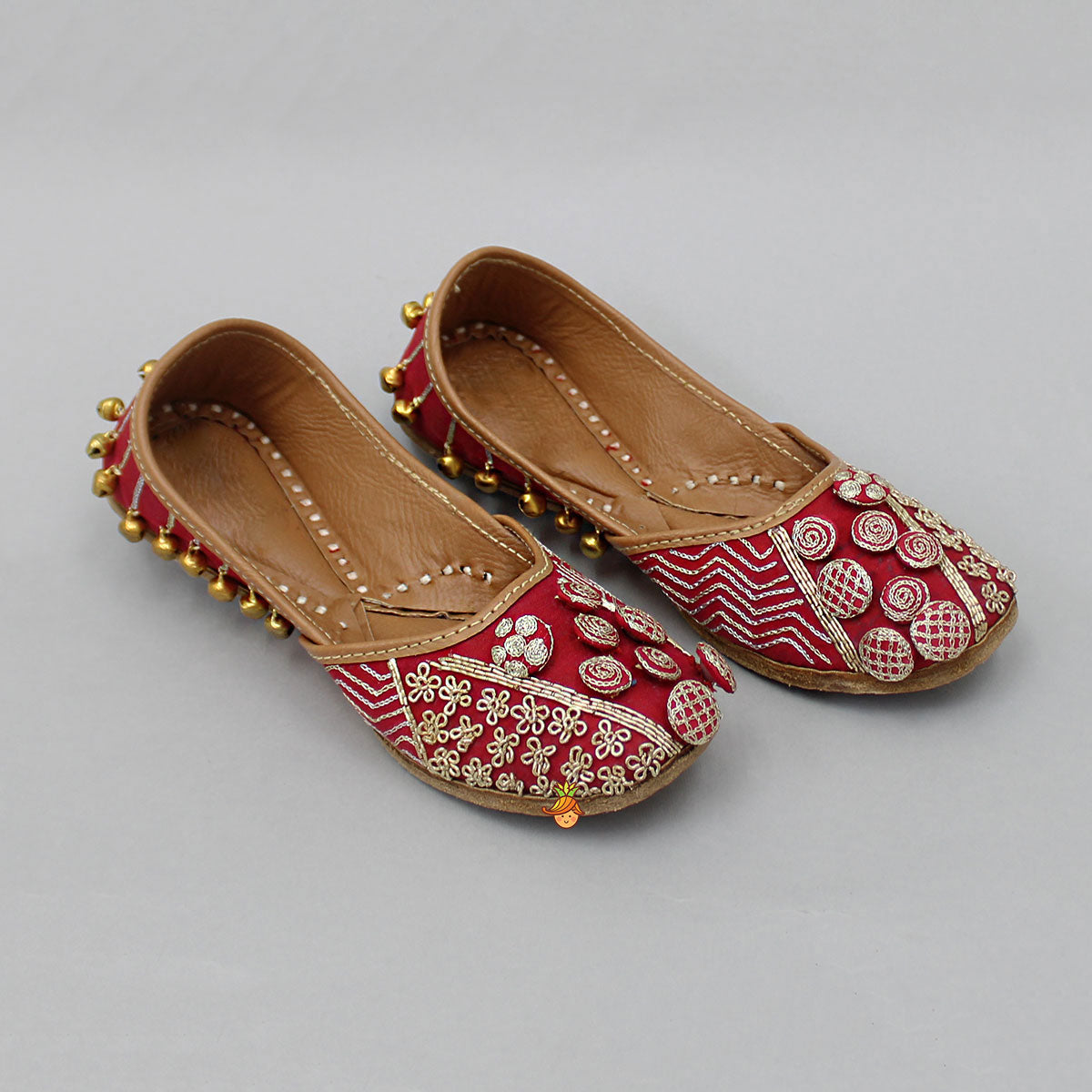 Fabulous Embroidered Small Bells Embellished Jutti
