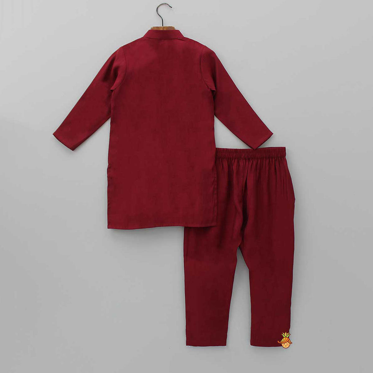 Gota Lace Work Maroon Ethnic Kurta And Pyjama