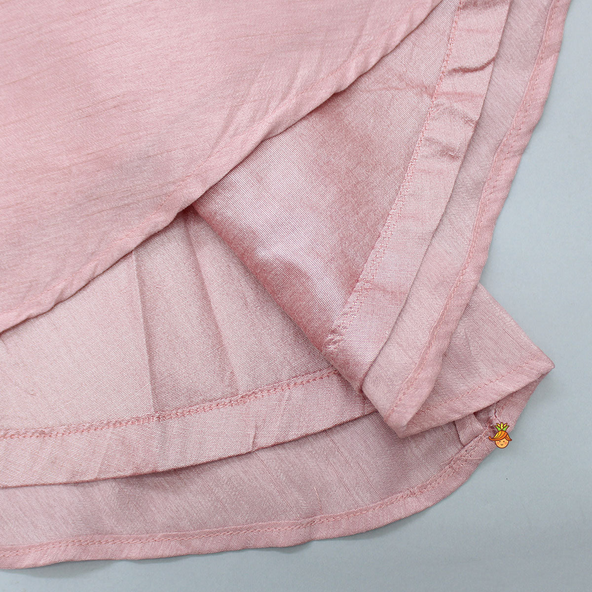 Embroidered Yoke Tassels Enhanced Pink Kurti And Pant