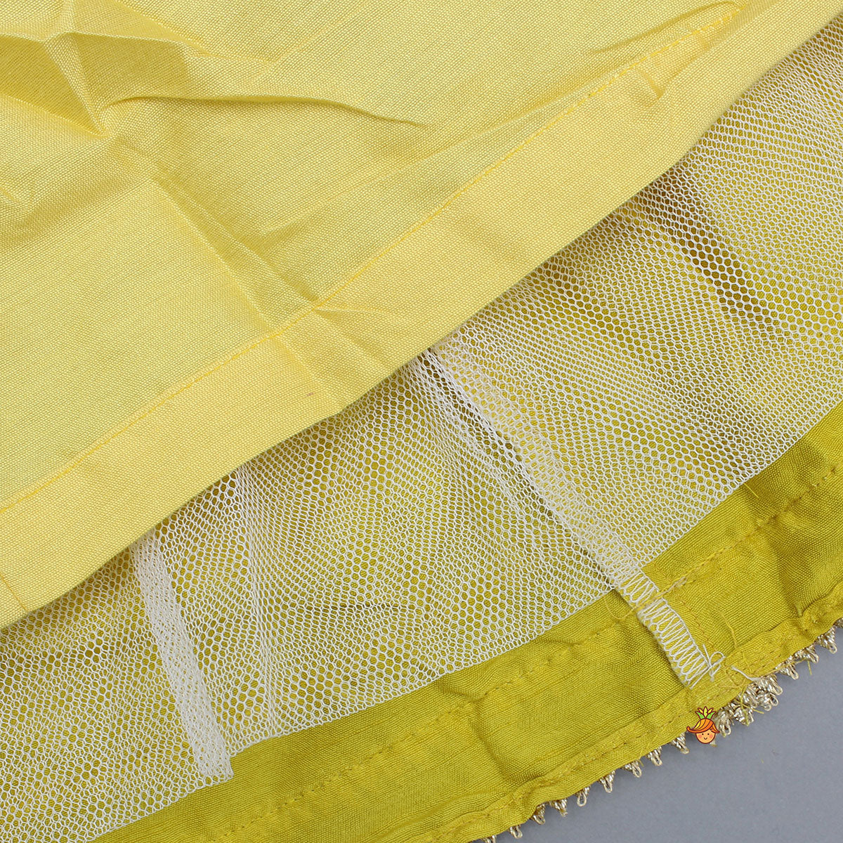 Round Neck Yellow Kurti With Heavy Embroidered Jacket