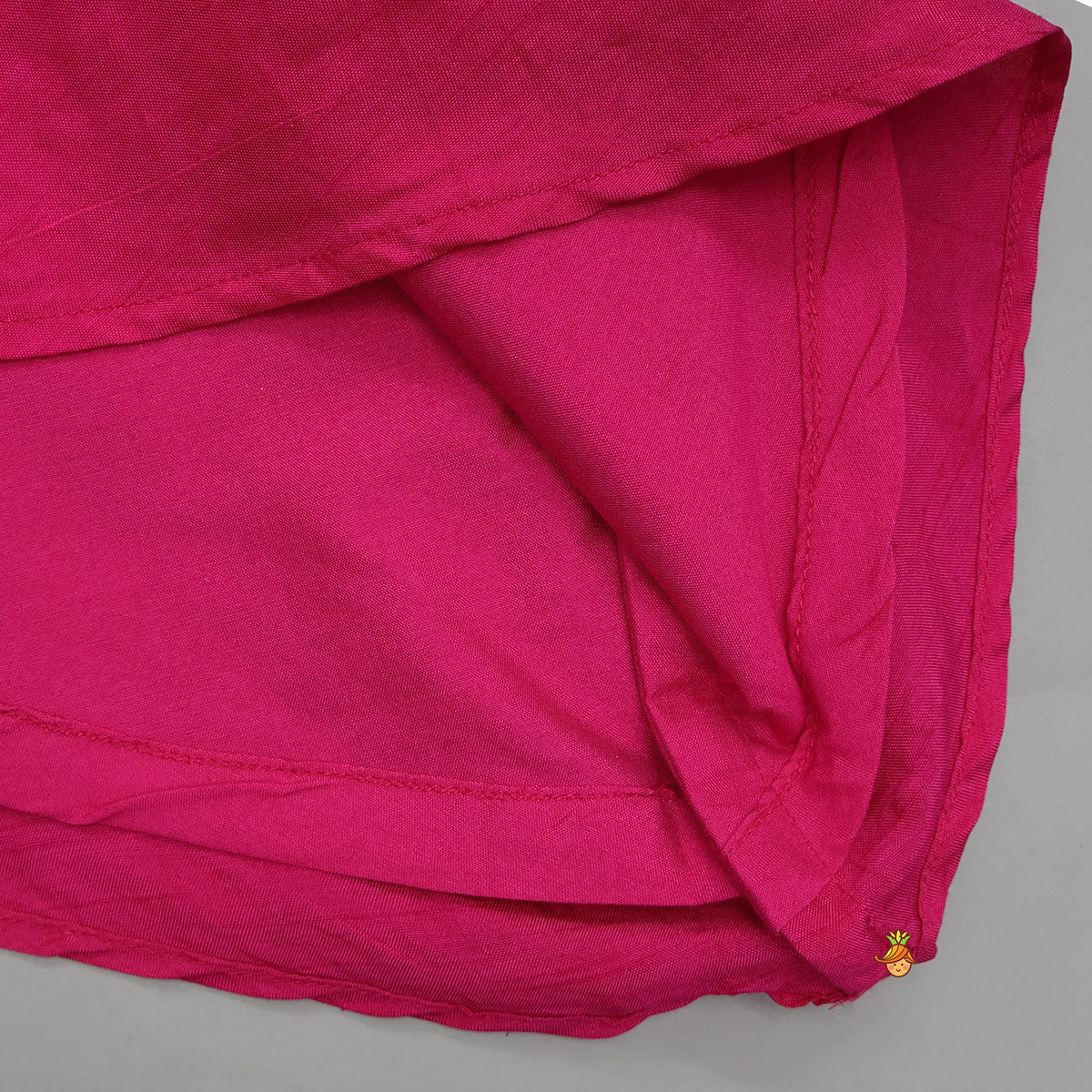 Embroidered Yoke Tassels Enhanced Kurti And Dhoti