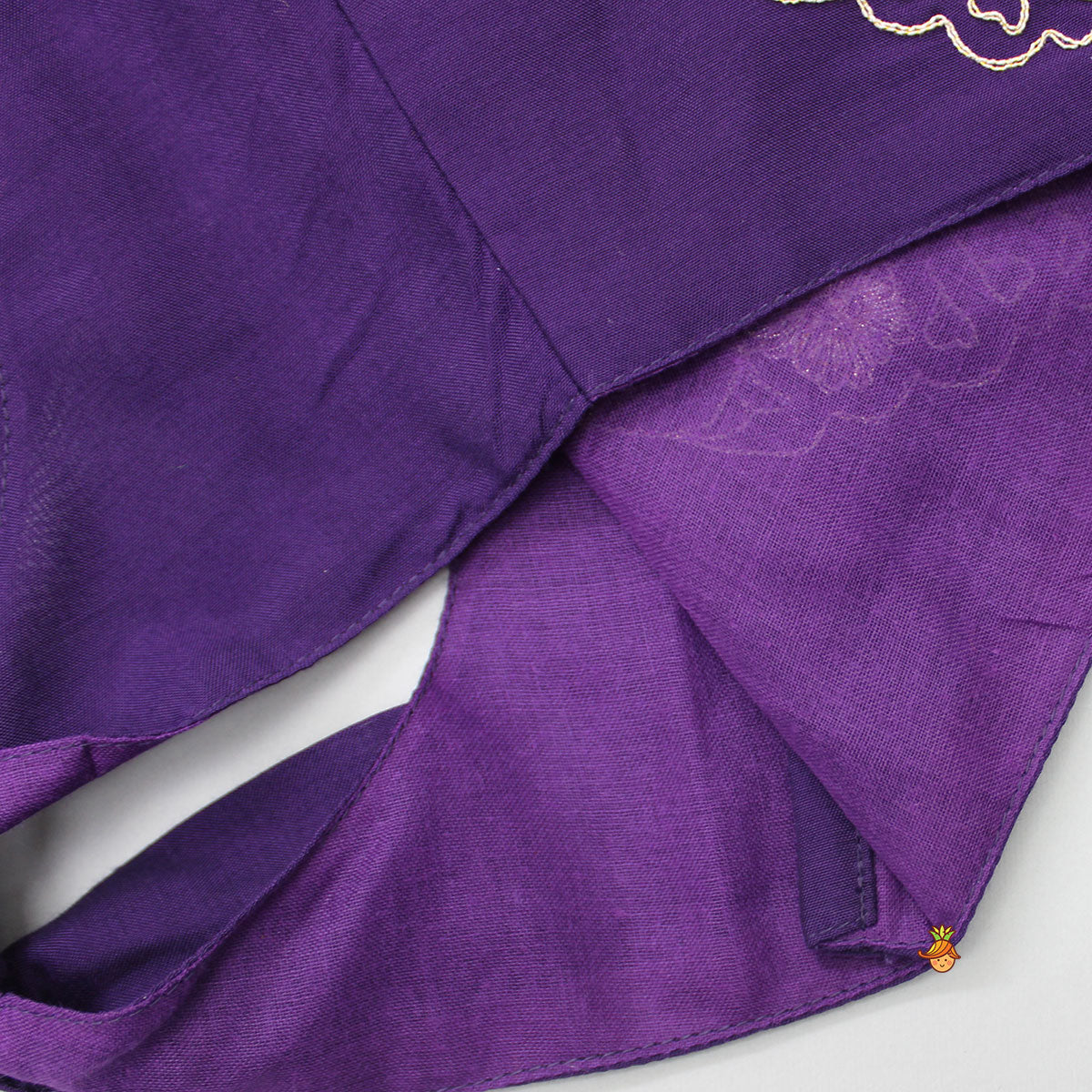 Dual Back Knot Detail Purple Top And Tassels Enhanced Lehenga