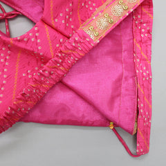 Pre Order: Elegant Pink Top And Fringes Tassels Detail Lehenga With Matching Dupatta