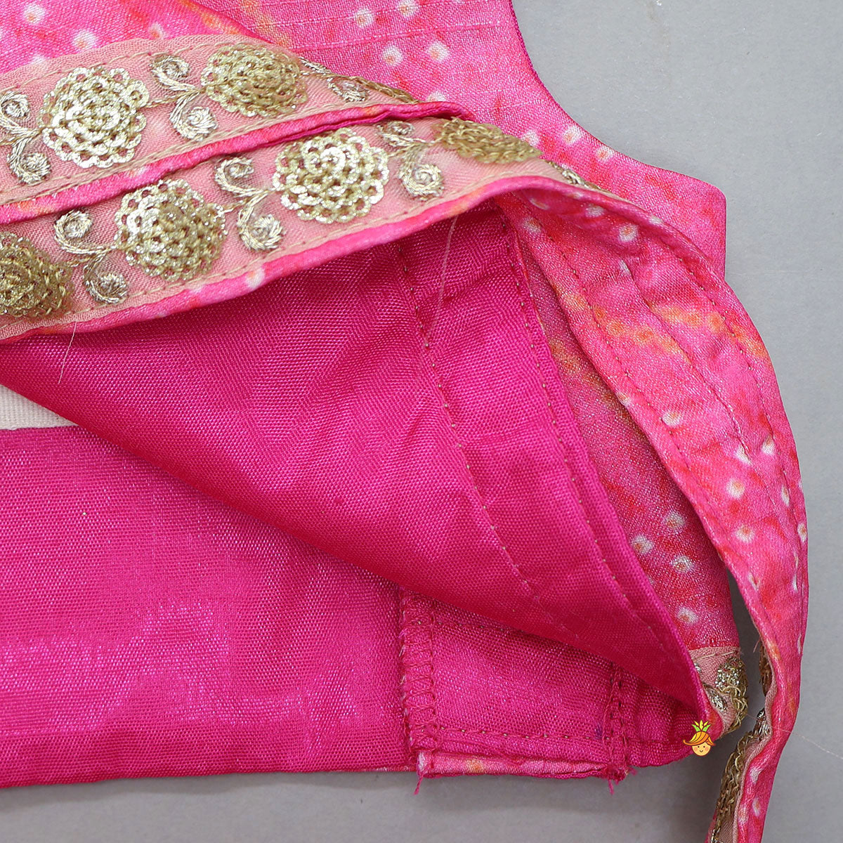 Elegant Pink Top And Fringes Tassels Detail Lehenga With Matching Dupatta