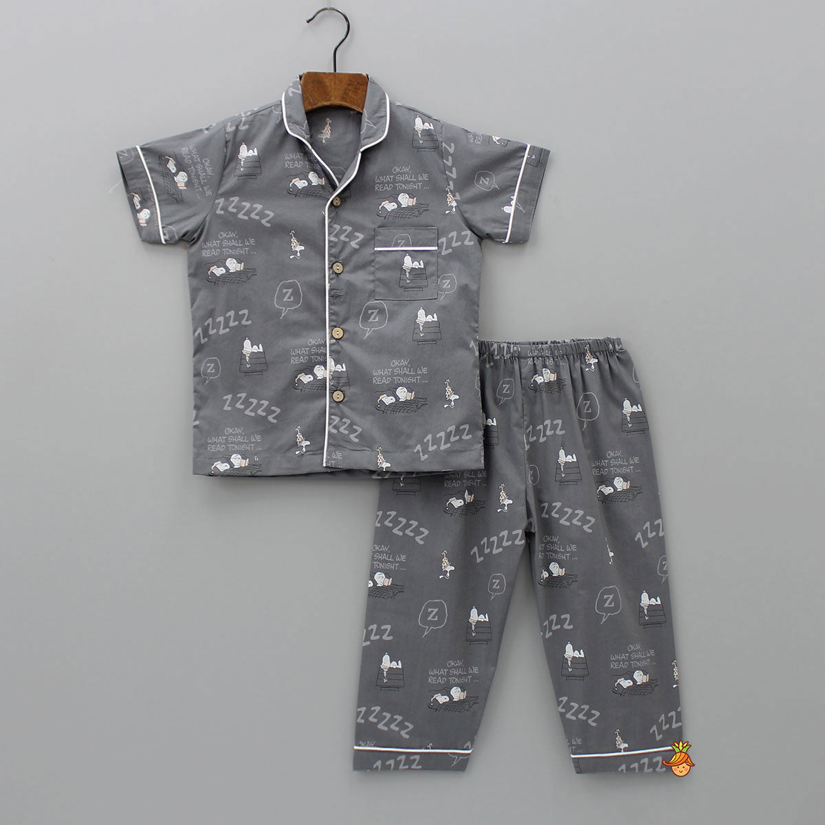 Grey Snooze Printed Sleepwear