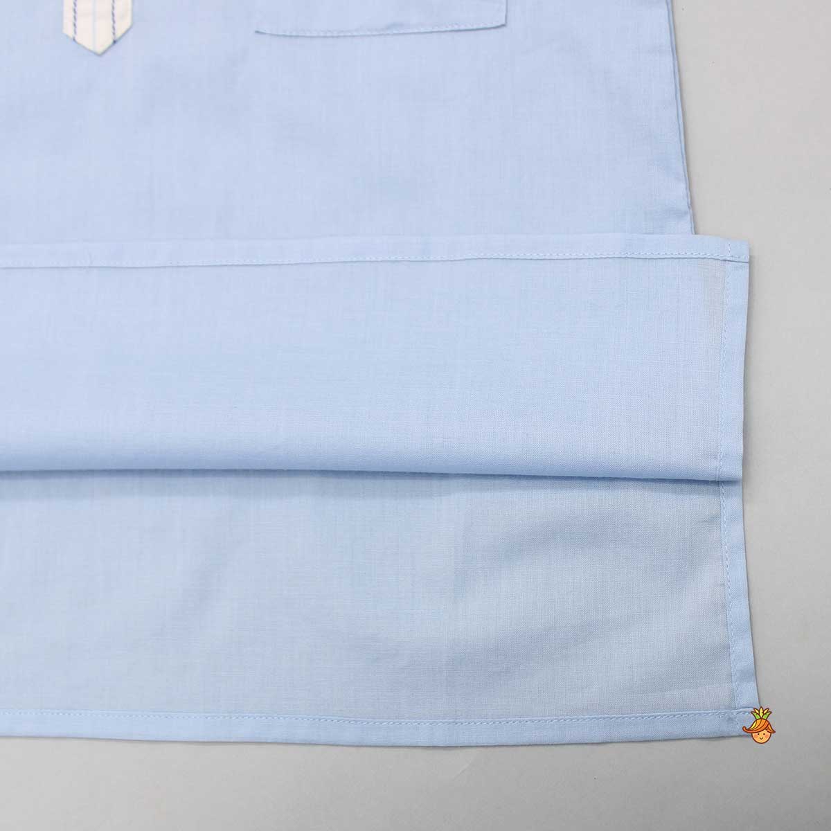 Patch Pocket Detailed Blue Sleepwear